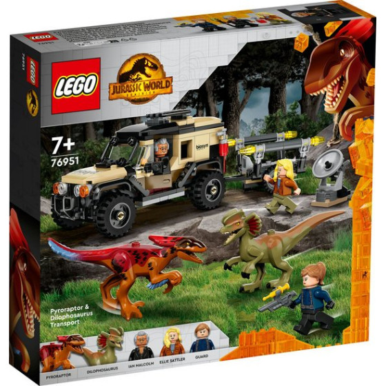 LEGO Jurassic World™ - 76951 - Transporte del Pyrorraptor y el Dilofosaurio