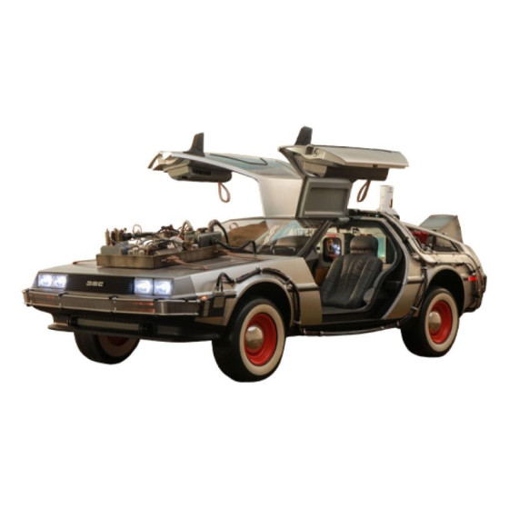 Regreso al Futuro III Vehículo Movie Masterpiece 1/6 DeLorean Time Machine 72 cm