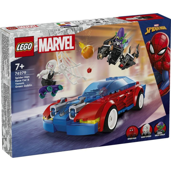 LEGO Marvel Super Heroes - 76279 - Coche de Carreras de Spider-Man y Duende Verde Venomizado