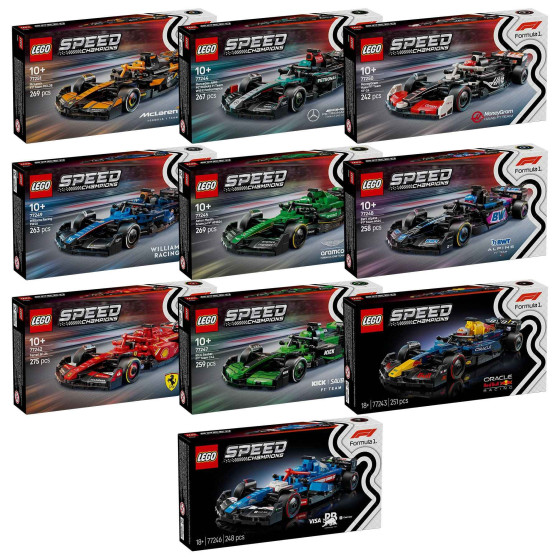 LEGO Speed Champions - 77242/43/44/45/46/47/48/49/50/51 - Colección Completa Coches de Carreras F1®